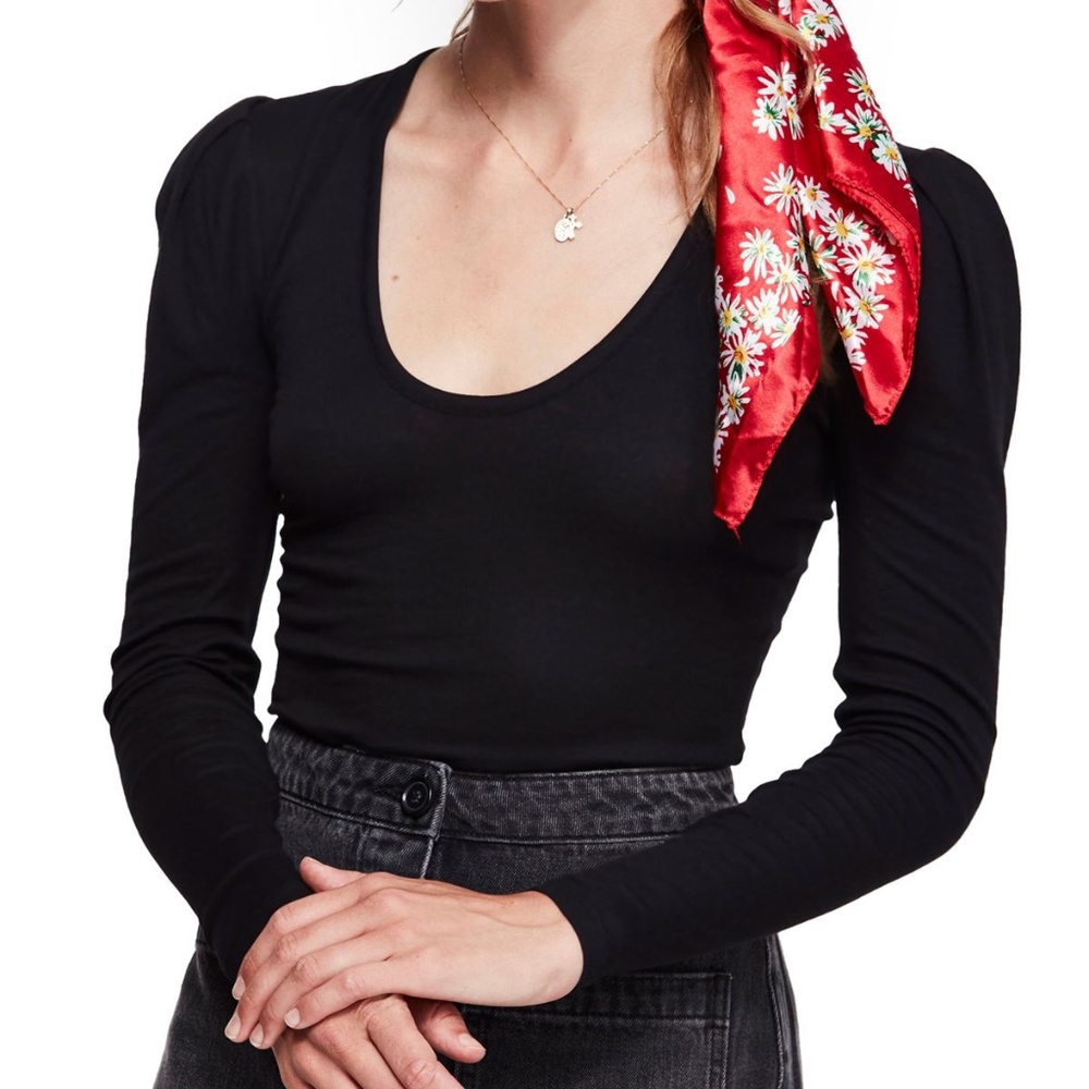 Free People Hey Lady Black Top